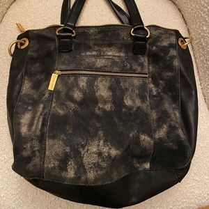 Hammit Metallic Suede and Leather Tote